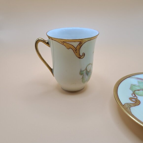 Rare Antique A. Lanternier Limoges France Cup & Saucer - Signed Duval - Picture 5 of 12